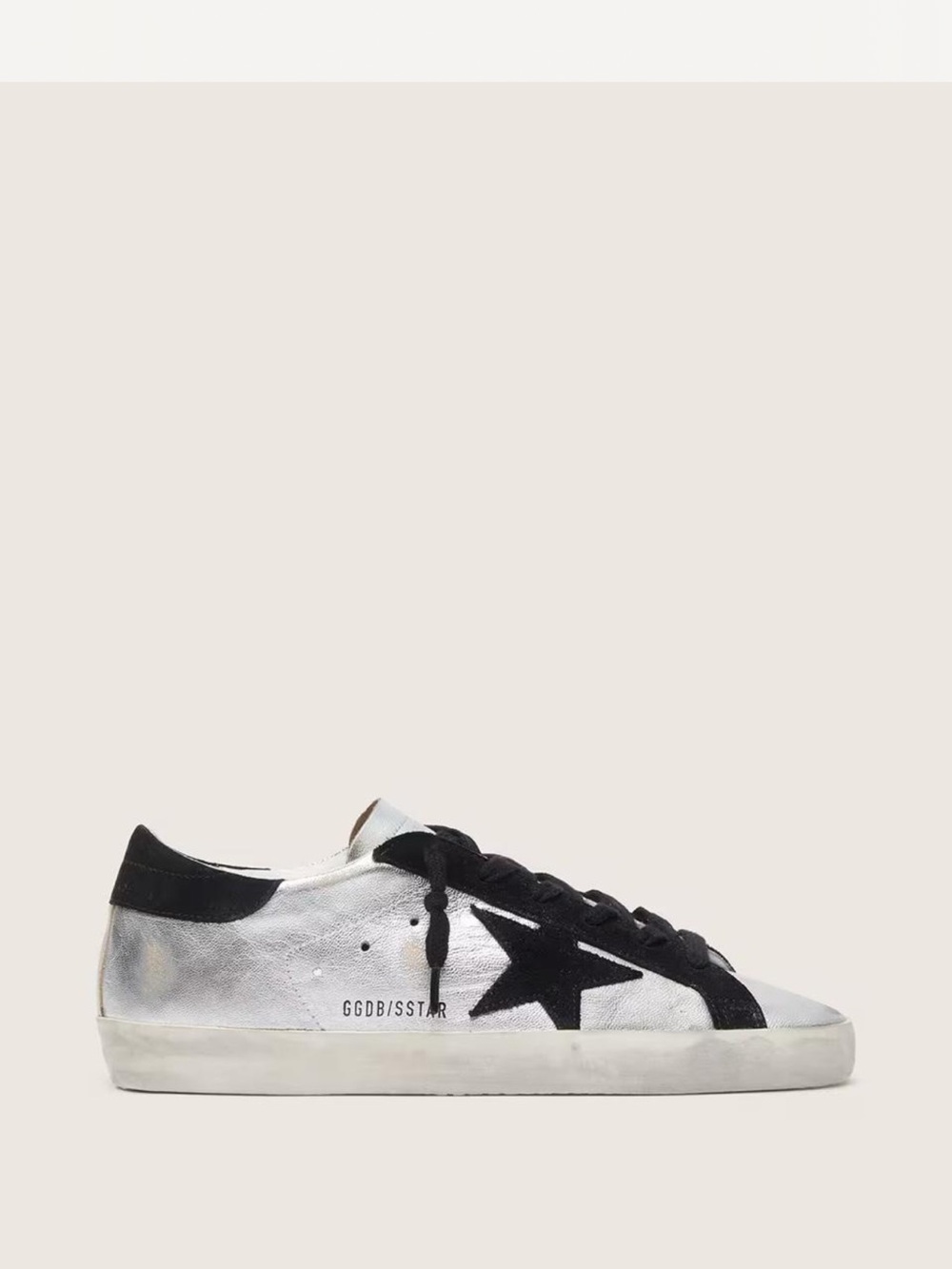 Golden Goose Silver and Black Low-Top Sneakers - Picture 2 of 13
